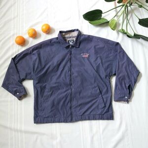 Vintage blue men's bomber jacket